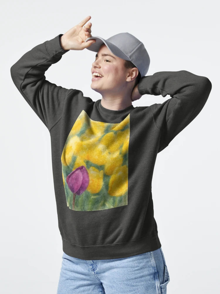 Purple Tulip in Watercolor – AI from Original Photo Classic T-Shirt