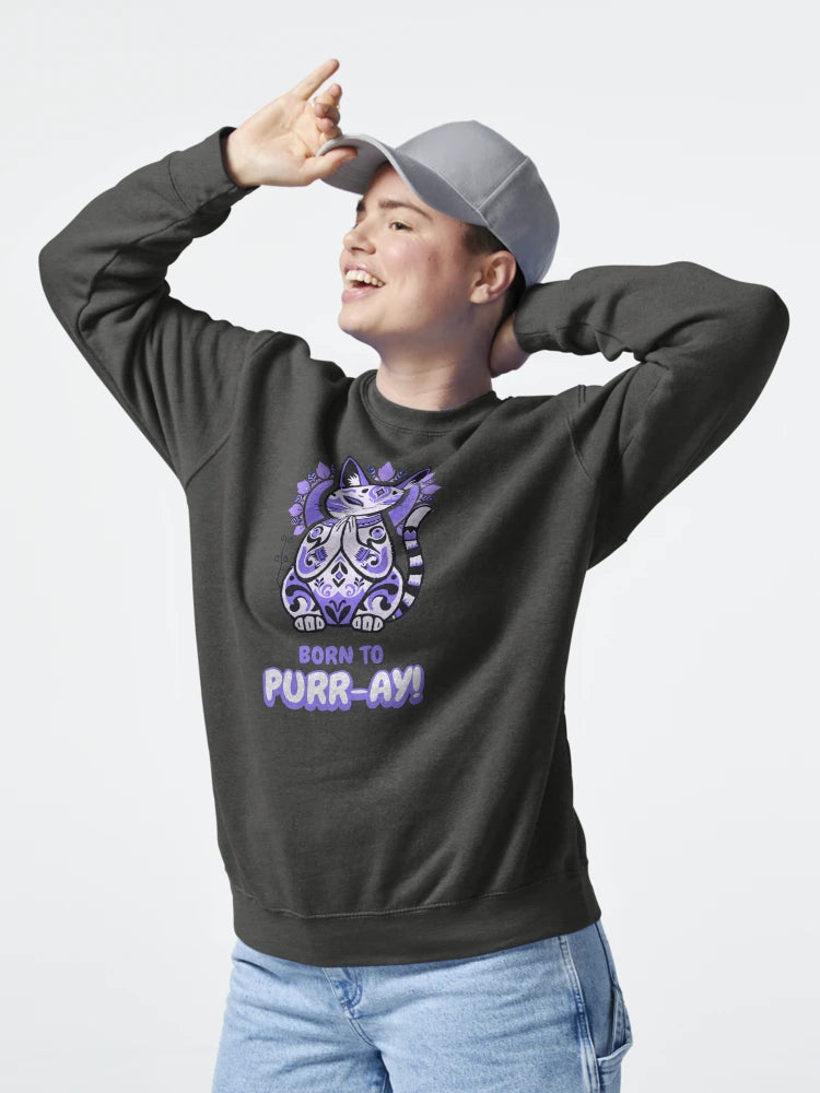 Born to Purr-ay! – Purple Cat Prayer Design Classic T-Shirt