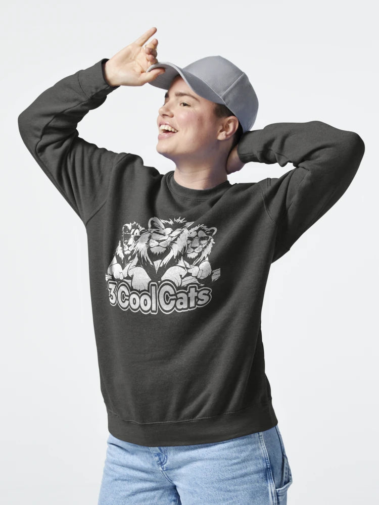"3 Cool Cats" – Lion Crew Graphic Design All White Classic T-Shirt