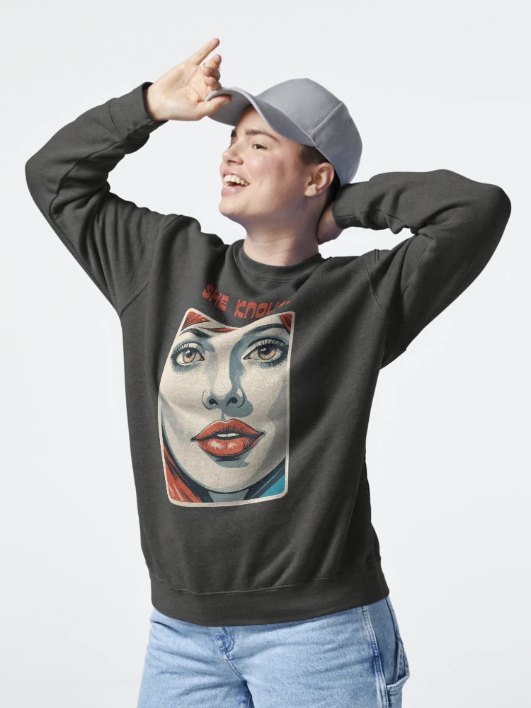 Striking portrait of a woman with red hair and bold makeup showcasing captivating eyes and lips Classic T-Shirt