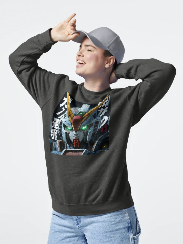 Battle-Worn Mecha Head with Cyberpunk Glow Classic T-Shirt