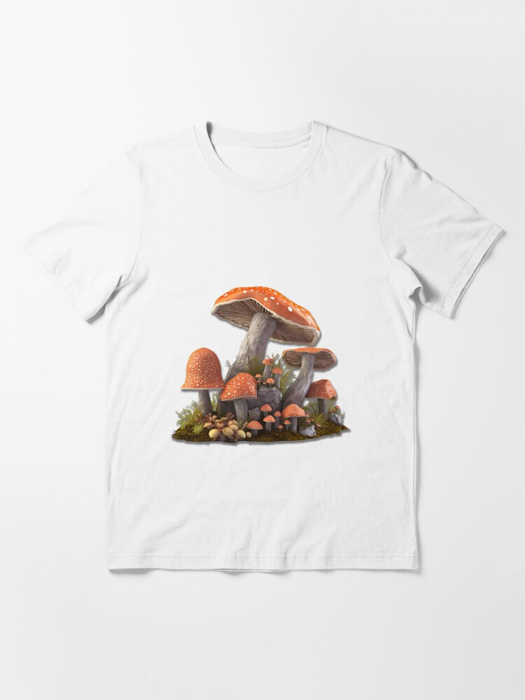 colorful fantasy group of mushrooms - Different logo size, position? Email me - Essential T-Shirt