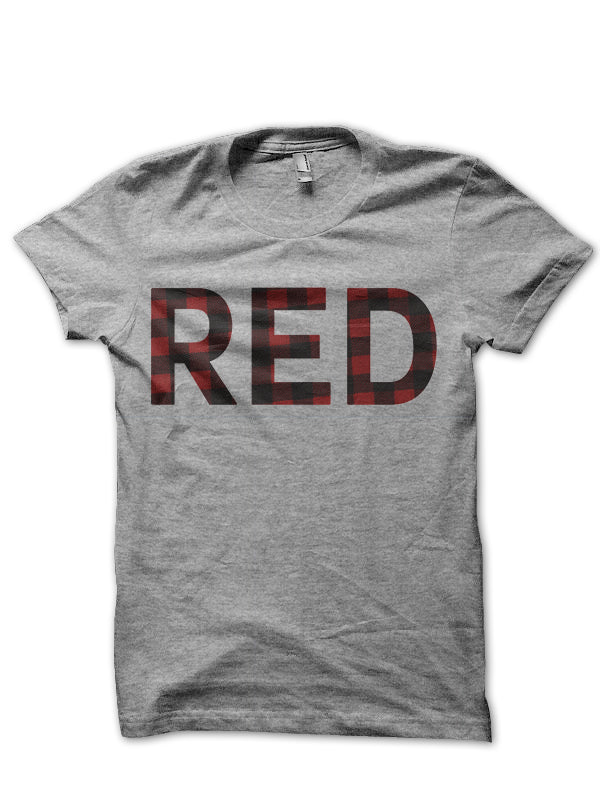 Taylor Swift’s Autumn – Red Album Title on Plaid Half Sleeve T-Shirt
