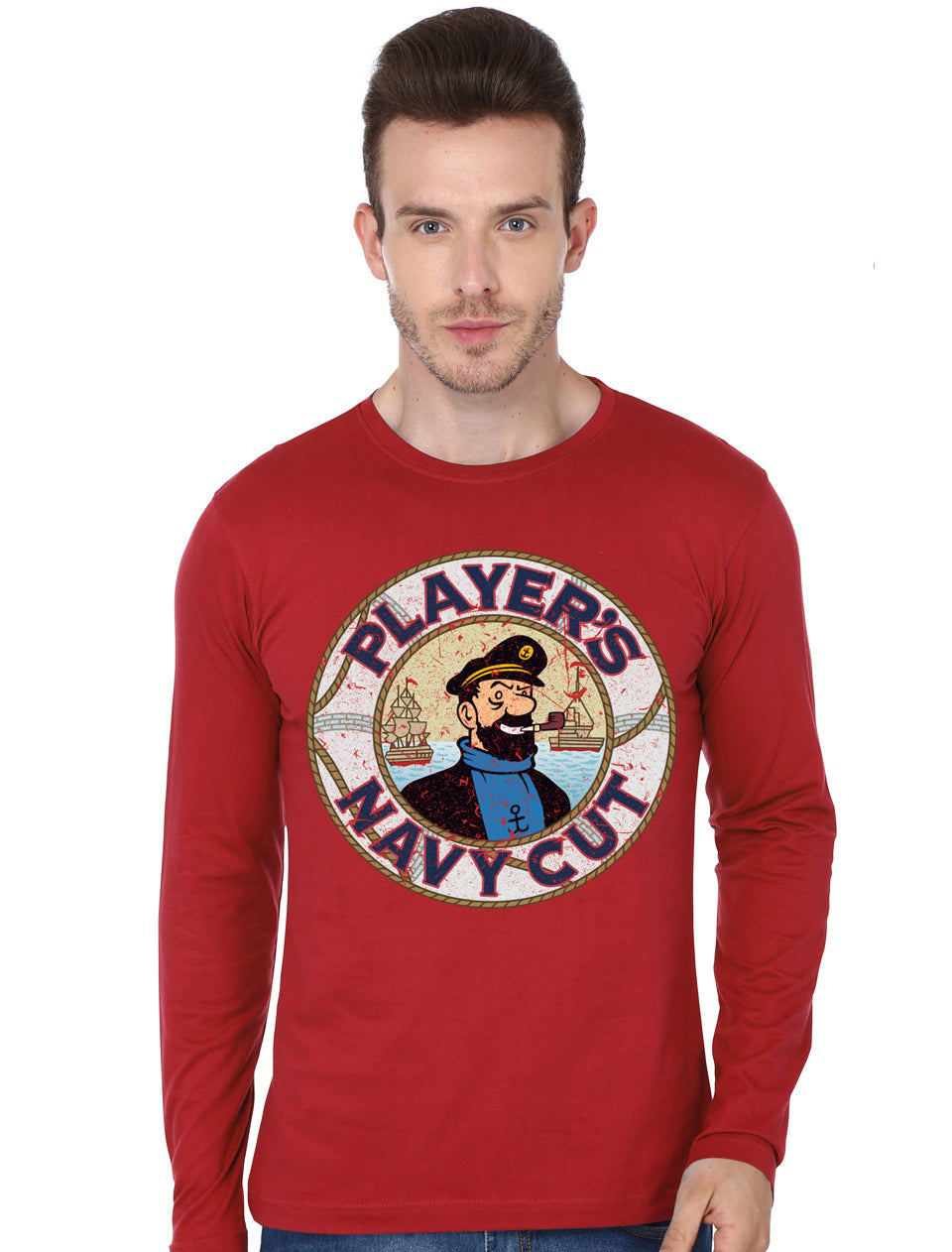 Smoking Haddock! Red Full Sleeve T-Shirt