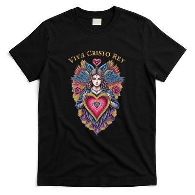 Viva Cristo Rey Sacred Heart Roman Catholic T-Shirt