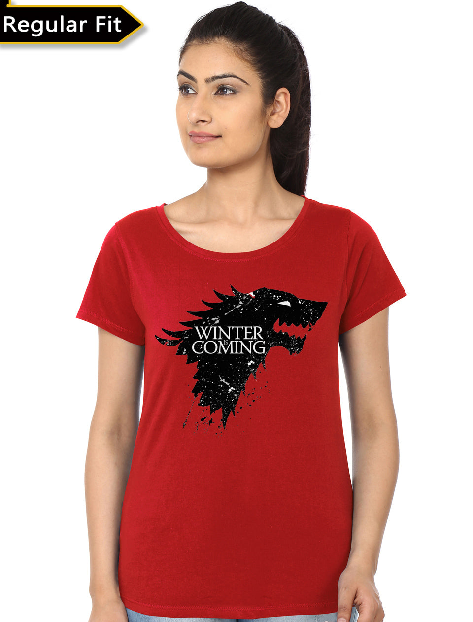 Winter Is Coming Girls Red T-Shirt Style001