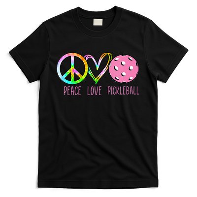 Womens Pickleball Retired Ladies Peace Love Pickleball T-Shirt
