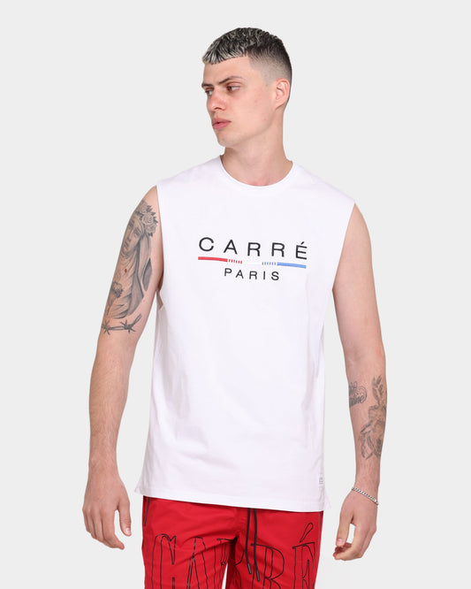 Carr√© Stripes Classique Muscle T-Shirt White