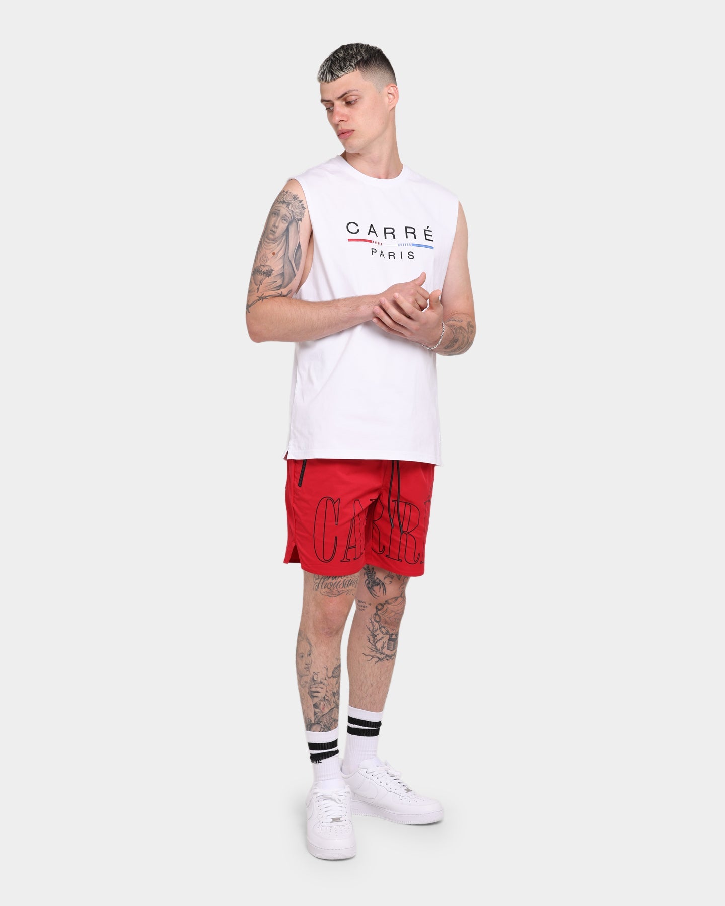 Carr√© Stripes Classique Muscle T-Shirt White