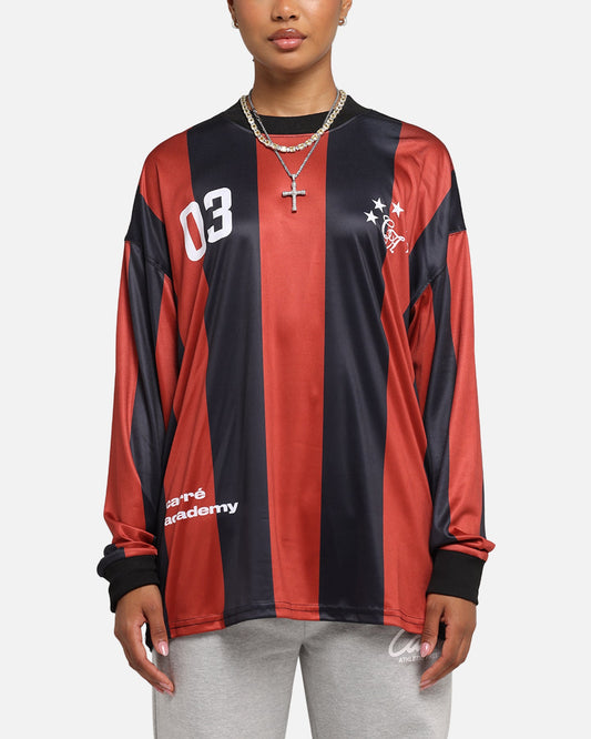 Carre Academy Oversized Long Sleeve T-Shirt Red/Black Style001