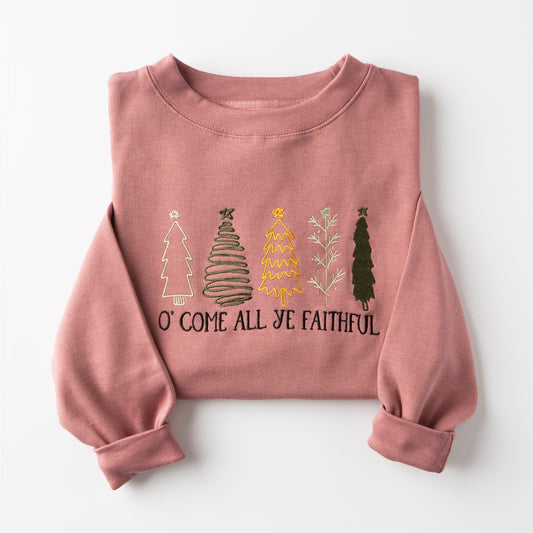 Embroidered O Come All Ye Faithful Sweatshirt - 10