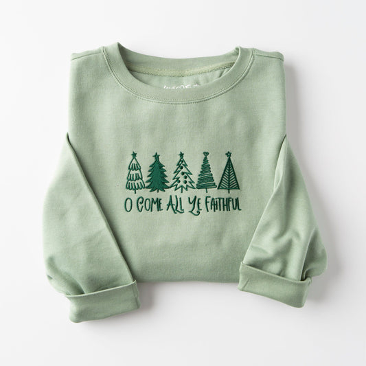 Embroidered O Come All Ye Faithful Sweatshirt Style001
