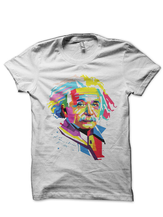 Albert Einstein White T-Shirt Style003