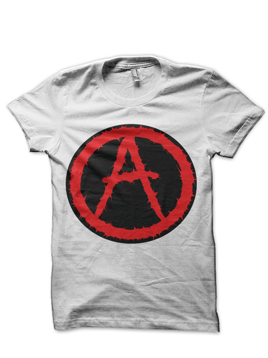 Red Anarchy Symbol Black T-Shirt