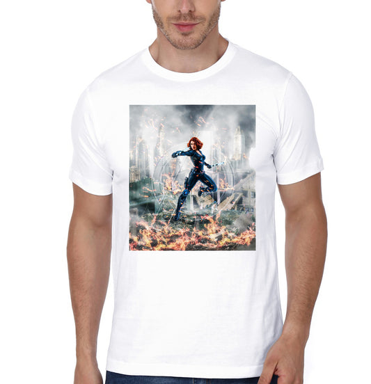 Black Widow â€“ Retro White T-Shirt