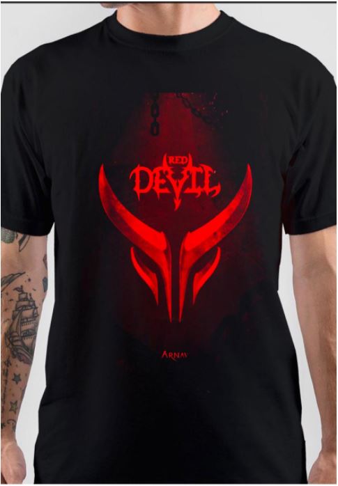 Red Devil Half Sleeve Black T-Shirt