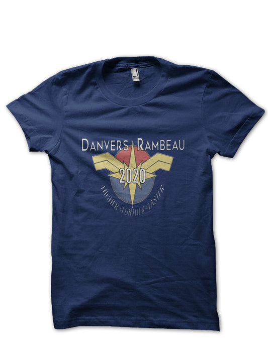 Danvers / Rambeau  Navy Blue Half Sleeve T-Shirt