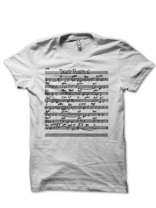 Deep Purple White Half Sleeve T-Shirt Style002
