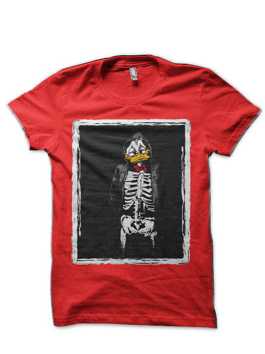 Donald Darko â€“ Donald Duck Meets Donnie Darko Red T-Shirt