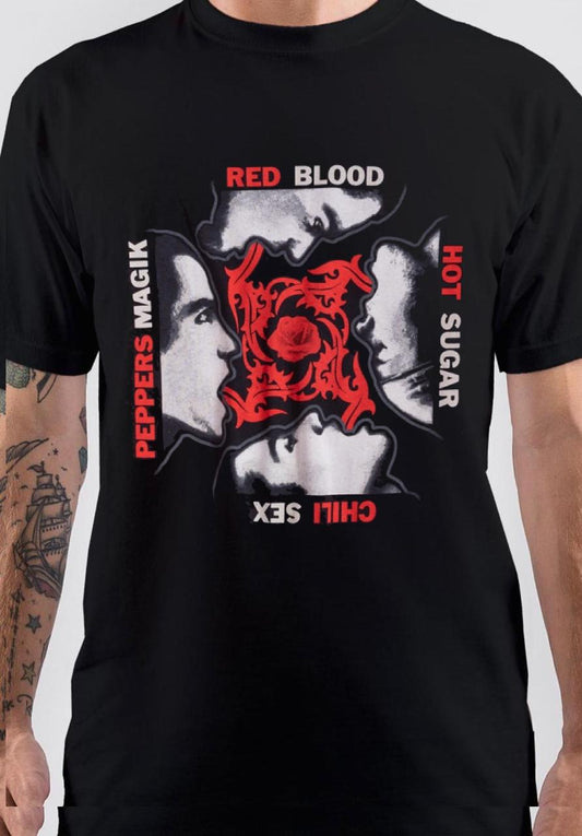 Red Hot Chilli Pepper Band Black T-Shirt