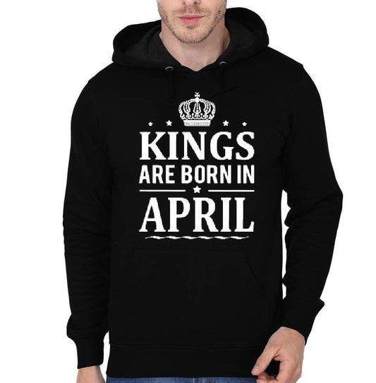 Kings Are Born In April Black Hoodie