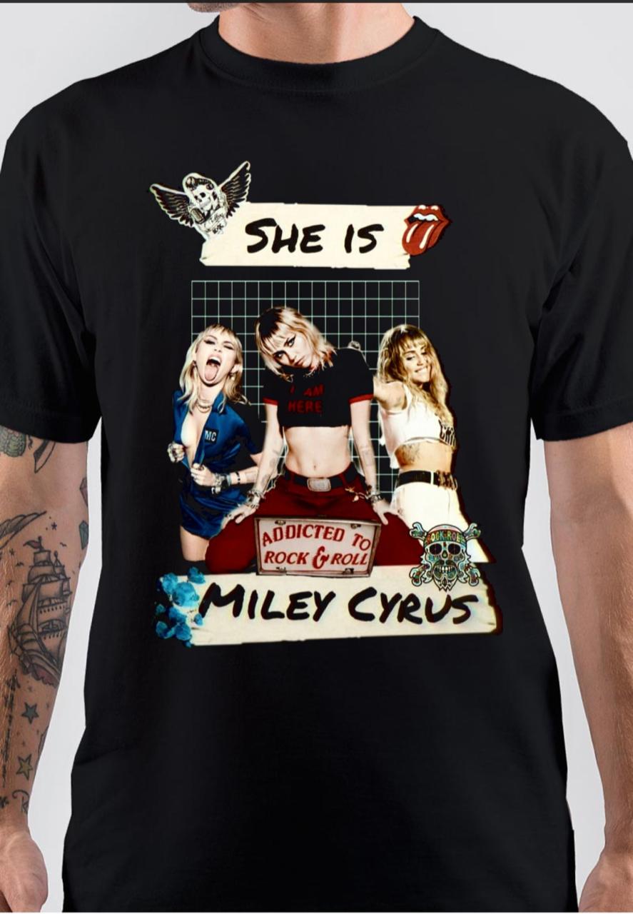 Miley Cyrus Addicted To Rock And Roll T-Shirt