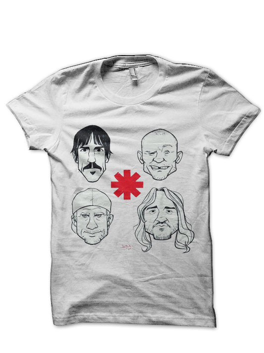 Red Hot Chili Peppers White T-Shirt Style006