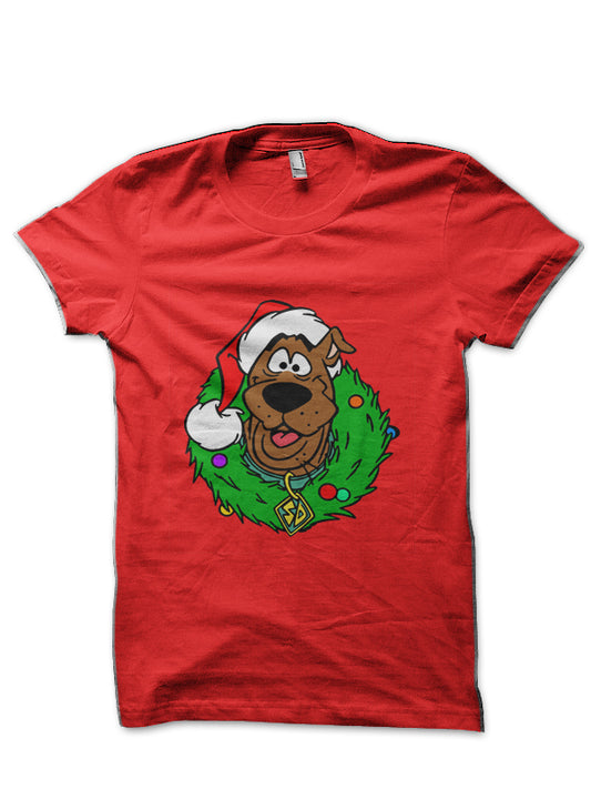 Scooby Doo Christmas Red Half Sleeve T-Shirt
