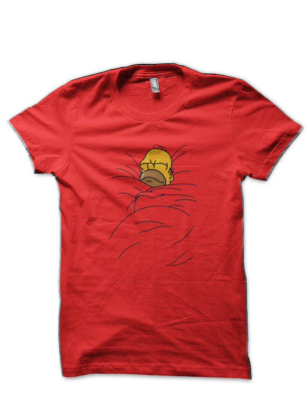 Toast Cinnamon Bun-The Simpsons Red  T-Shirt