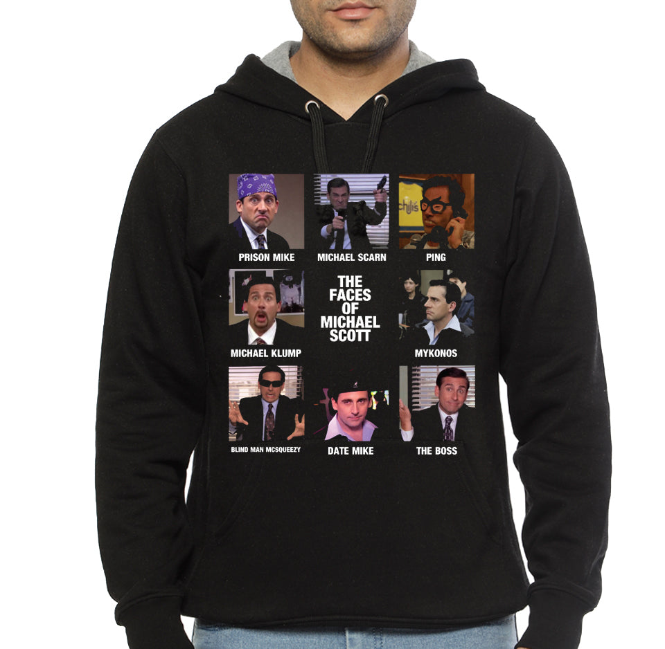 The Faces of Michael Scott â€“ The Office Black Hoodie
