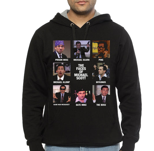 The Faces of Michael Scott â€“ The Office Black Hoodie