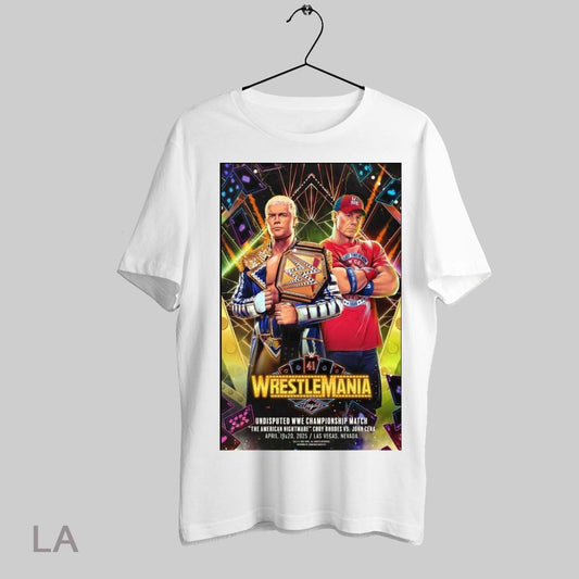 Top Cody Rhodes Vs John Cena Wwe Wrestlemania Vegas Undisputed Wwe Championship Match April 19 20 2025 T Shirt Sweatshirt Hoodie Shirt