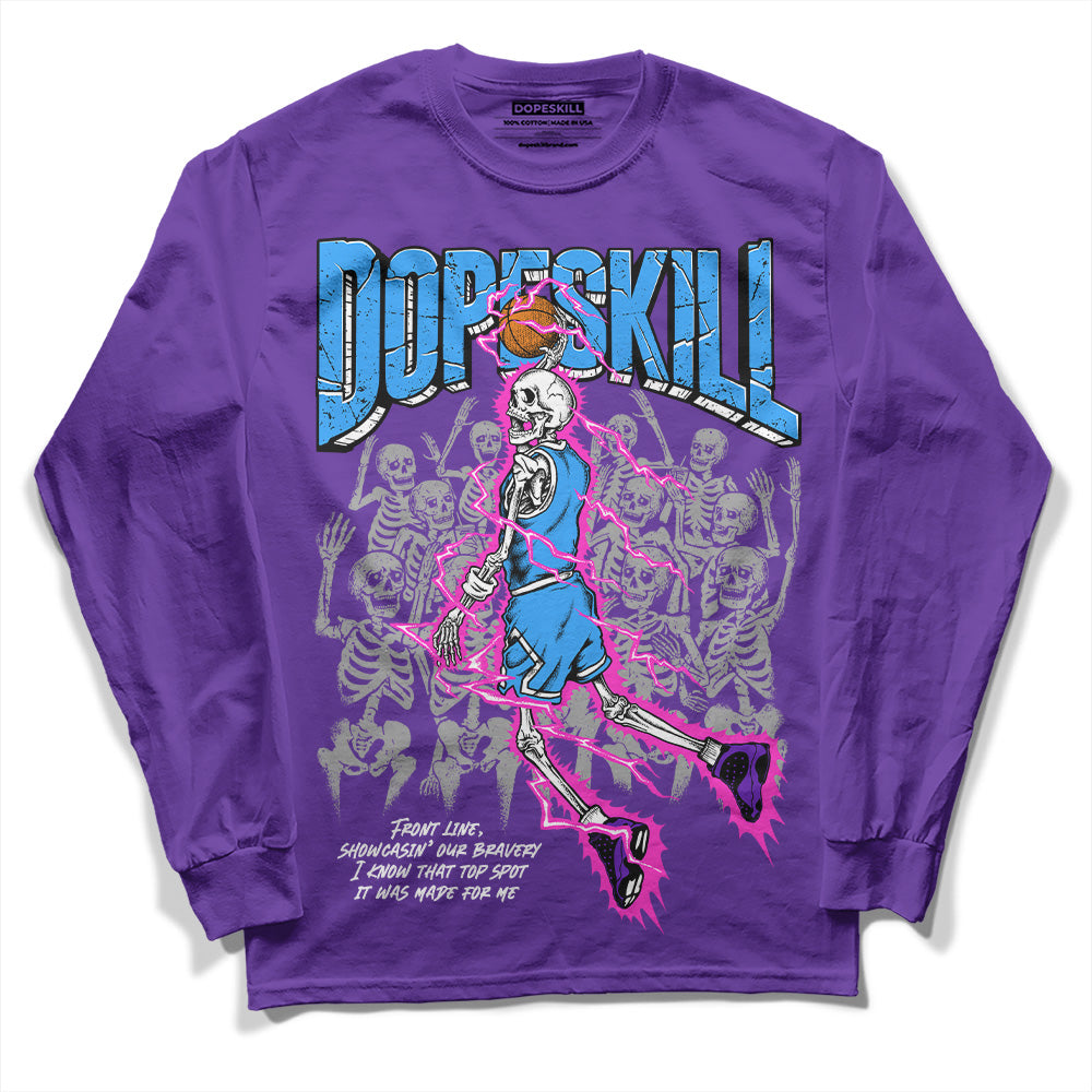 Court Purple 13s DopeSkill Purple Long Sleeve T-Shirt Thunder Dunk Graphic
