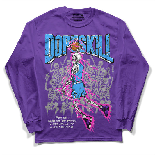 Court Purple 13s DopeSkill Purple Long Sleeve T-Shirt Thunder Dunk Graphic