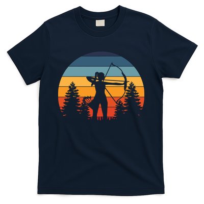 Archery Gift Archer Bow Vintage Retro Sunset T-Shirt