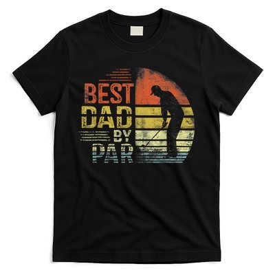 Best Dad By Par Retro Vintage Fathers Day Golf Lover Golfer T-Shirt