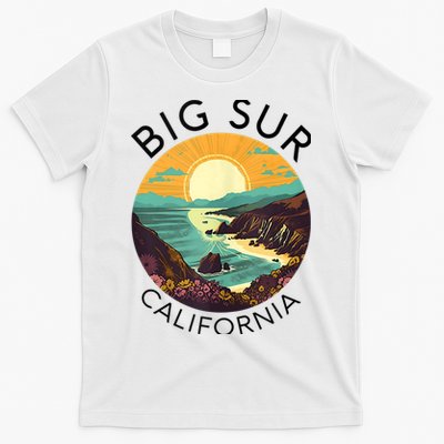 Big Sur California Beach Central Coast Retro Forest Camping T-Shirt