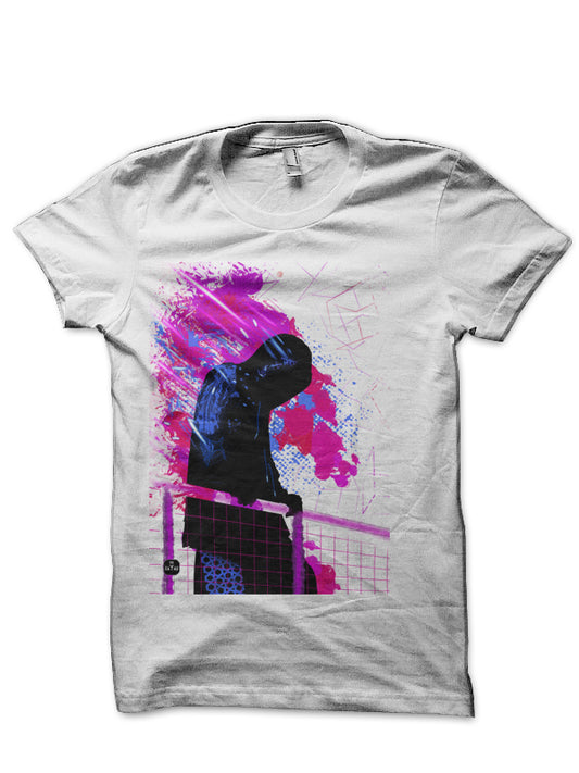 Cyberpunk Half Sleeve White T-Shirt