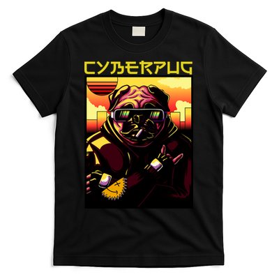 Cyberpug Parody Pug Dog Cyber Punk T-Shirt