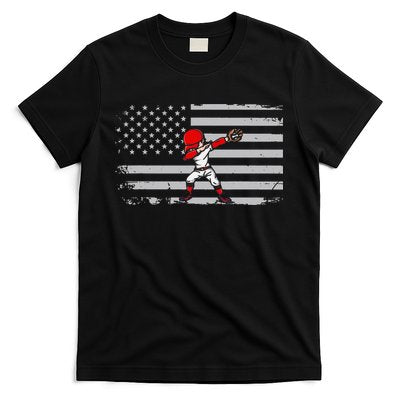 Dabbing Baseball Player 4th of July Baseballer T-Shirt