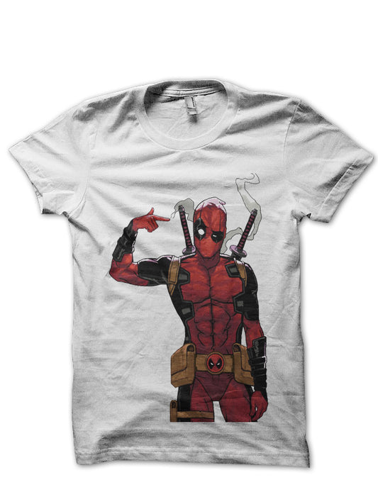 Deadpool White Tee Style010