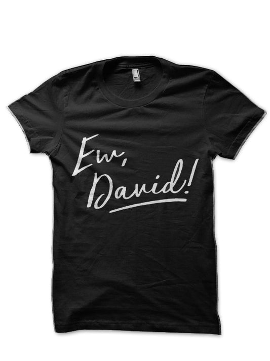 Ew, Lynch David! â€“ Script White, Black T-Shirt