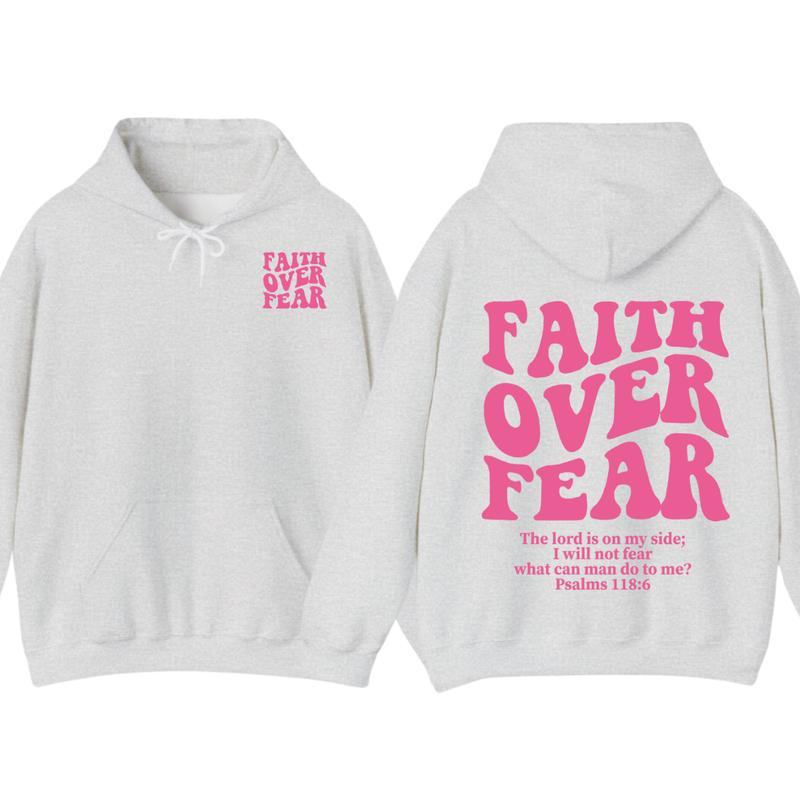 Faith Over Fear Christian Hoodie Bible Verse, Jesus Hoodie, Church hoodie, unisex