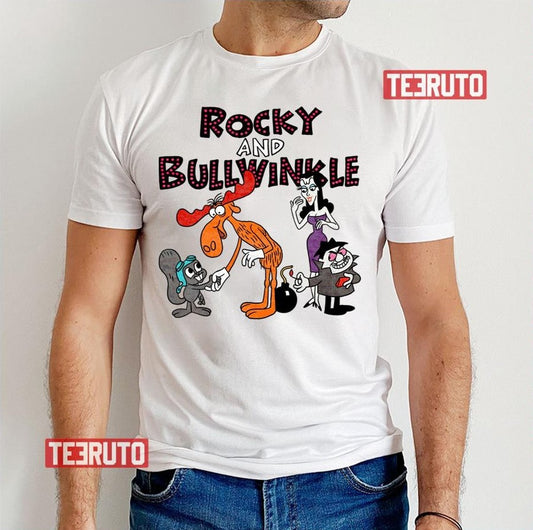 Natasha And Boris With Logotype Rocky And Bullwinkle Unisex T-Shirt