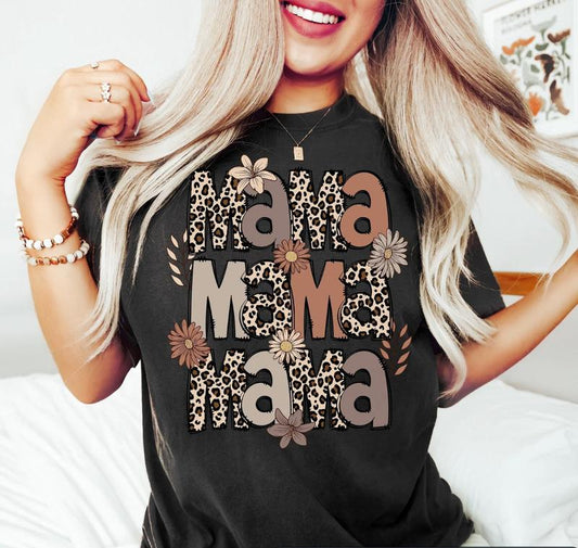 Leopard Mama Shirt, Mothers Day Shirt, Retro Mama Shirt, Motherâ€™s Day Gift, Mom Life Shirt, Motherhood Shirt, Mom Sweatshirt, Gift For Mama Menswear Top Underwear Tshirt Streetwear Man Tropical Crewneck Shortsleeve Round Neck Casual