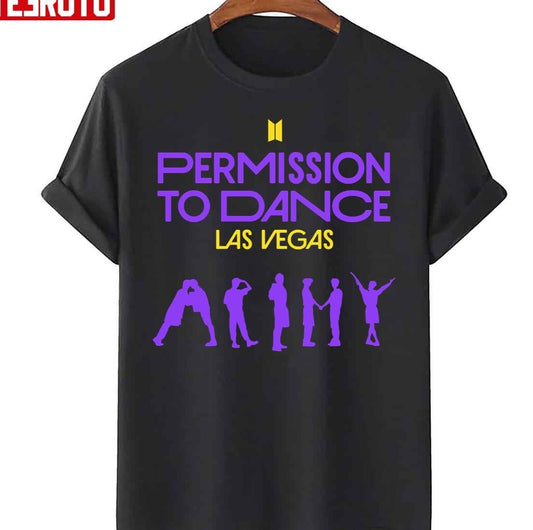 Permission To Dance Concert Bts Army Silhouette Purple Unisex T-Shirt