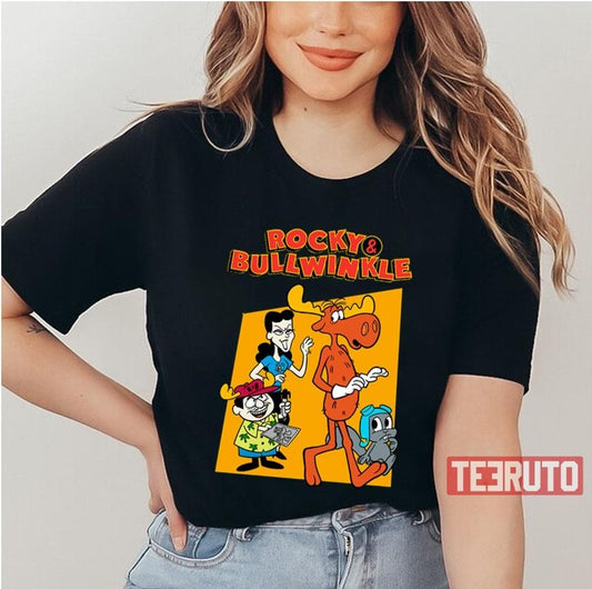 Orange Design Rocky And Bullwinkle Unisex T-Shirt