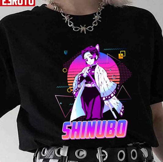 Neon Retro Shinobu Kocho Demon Slayer Kimetsu No Yaiba Unisex T-Shirt