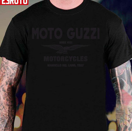 Moto Guzzi Motorcycle Vintage Retro Black Unisex T-Shirt
