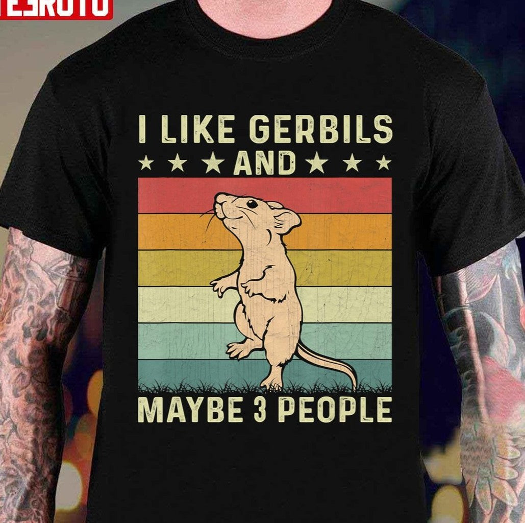 Retro 60s 70s Gerbil I Like Gerbils And Maybe 3 People Unisex Sweatshirt